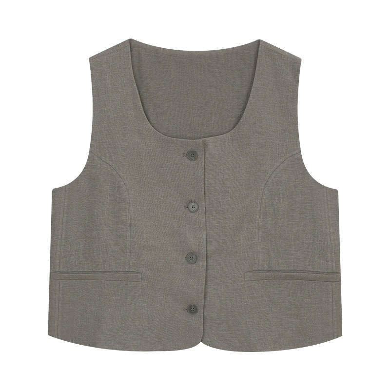 Dame afslappet blusevest med struktureret overflade og praktiske lommer Stilla