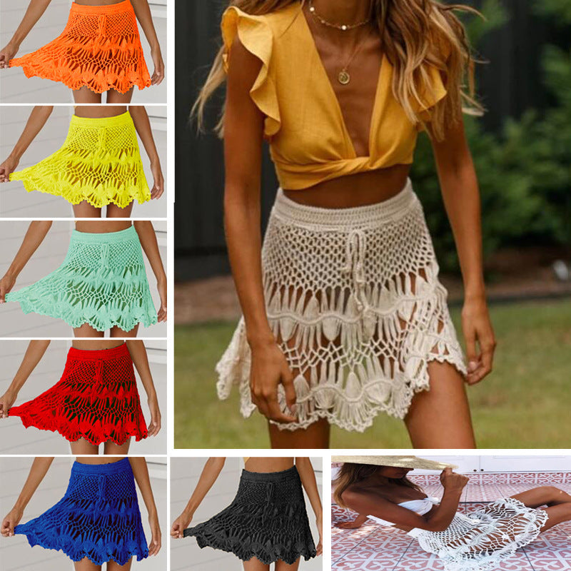 Dame Detaljeret Hæklet Strandnederdel Stilla