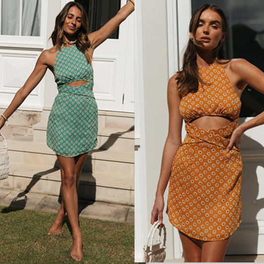 Dame Cut-Out Kjole med blomstermønster Stilla