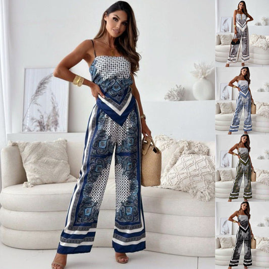 Dame Bohemian stil Bredbens Jumpsuit Stilla