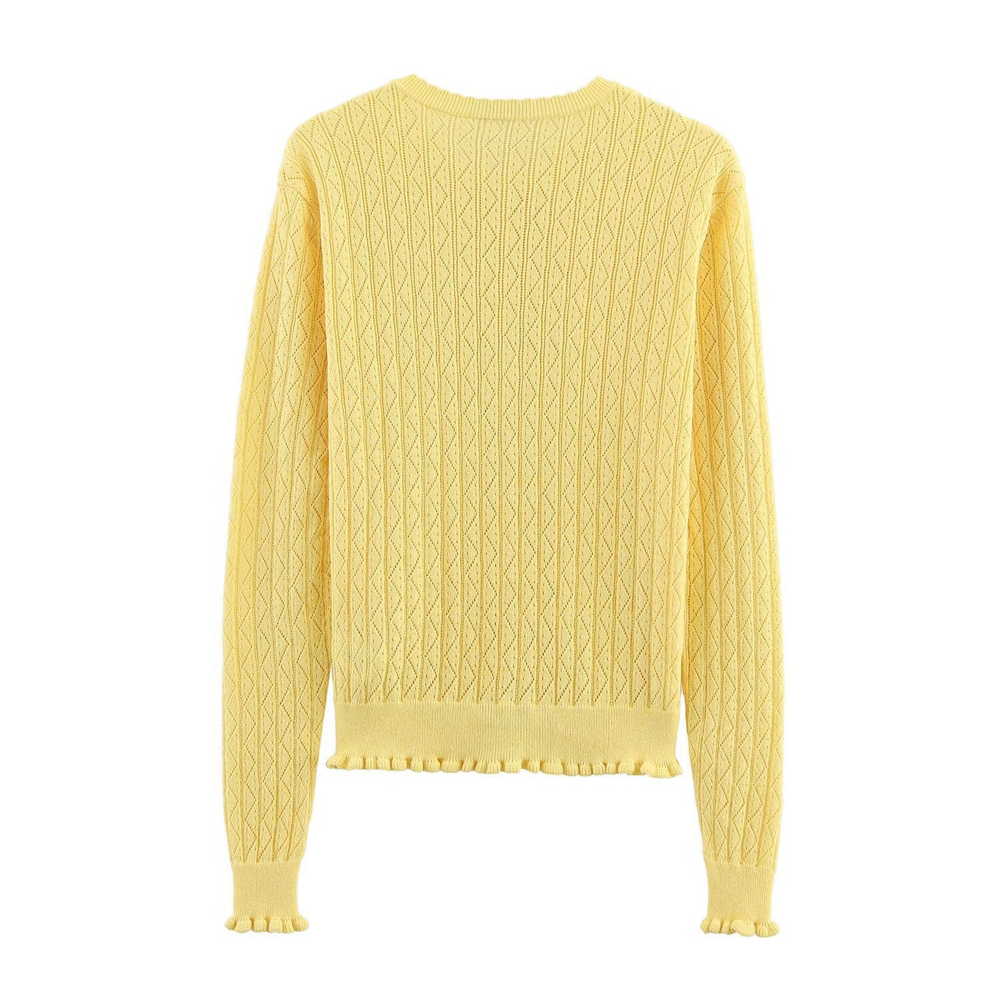 Dame Cropped Tekstureret Cardigan med Rynkeaccenter Stilla