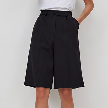 Dame elegante Chino-shorts med høj talje og udvidet snit Stilla