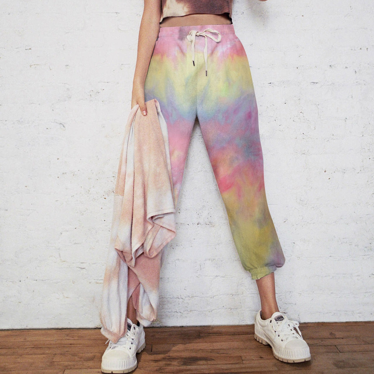 Dame afslappede Tie-Dye joggingbukser med elastisk talje og sidelommer Stilla