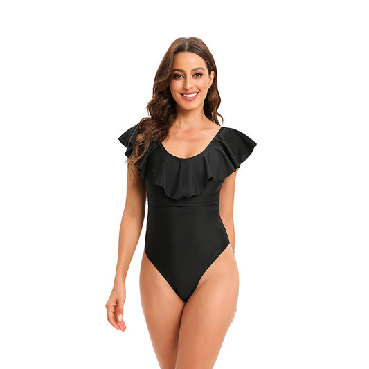 Dame Elegant Badedragt med Rynkedetaljer og Floraltryk Stilla