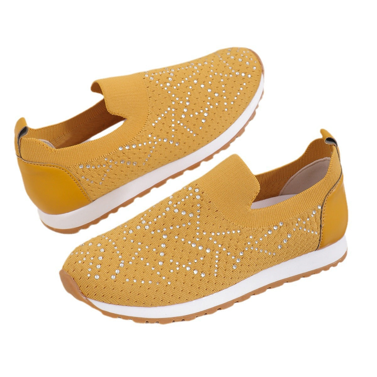Dame Slip-On Sneakers med glitrende strikdesign Stilla