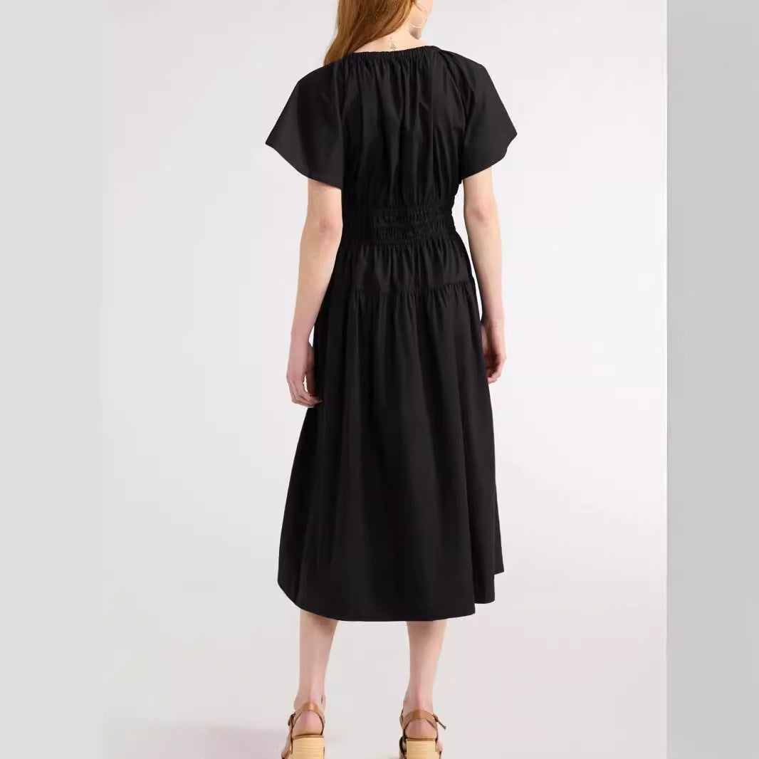 Dame afslappet denim-kjole med elastisk talje Stilla