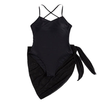 Dame Elegant Halterneck Én-delt Badetøj med gennemsigtig Overlayer Stilla