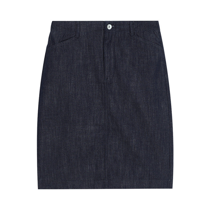 Dame Denim blyant nederdel med høj talje og praktiske lommer Stilla