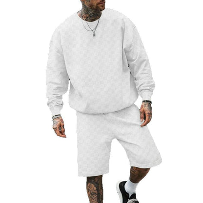 Herre afslappet sweatshirt- og shorts-sæt lavet af åndbart materiale med elastisk linning Stilla