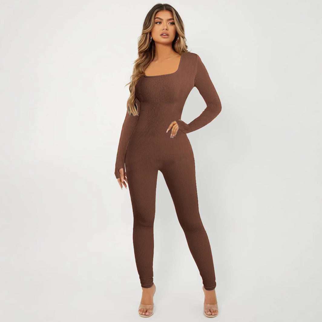 Dame jumpsuit med lange ærmer og struktureret design Stilla