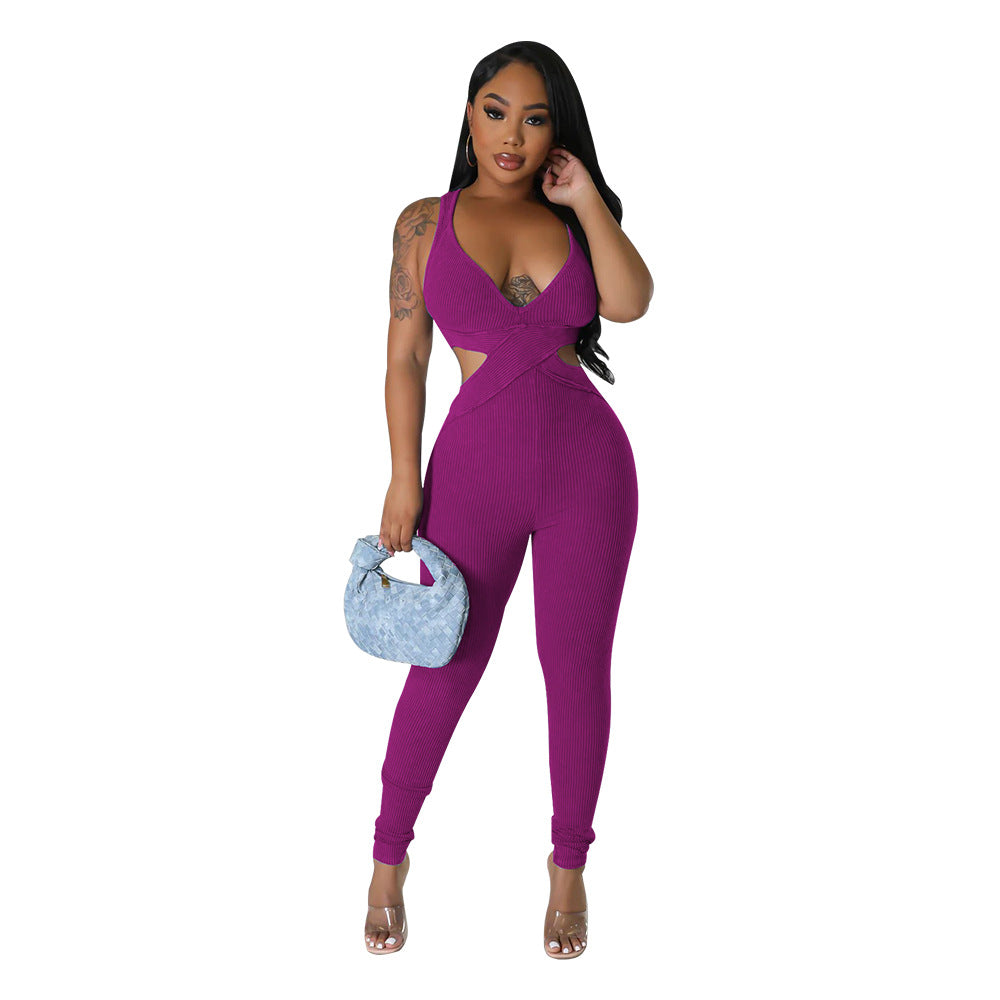 Dame Cut-Out Jumpsuit med gulvlængde og stilfuldt design Stilla