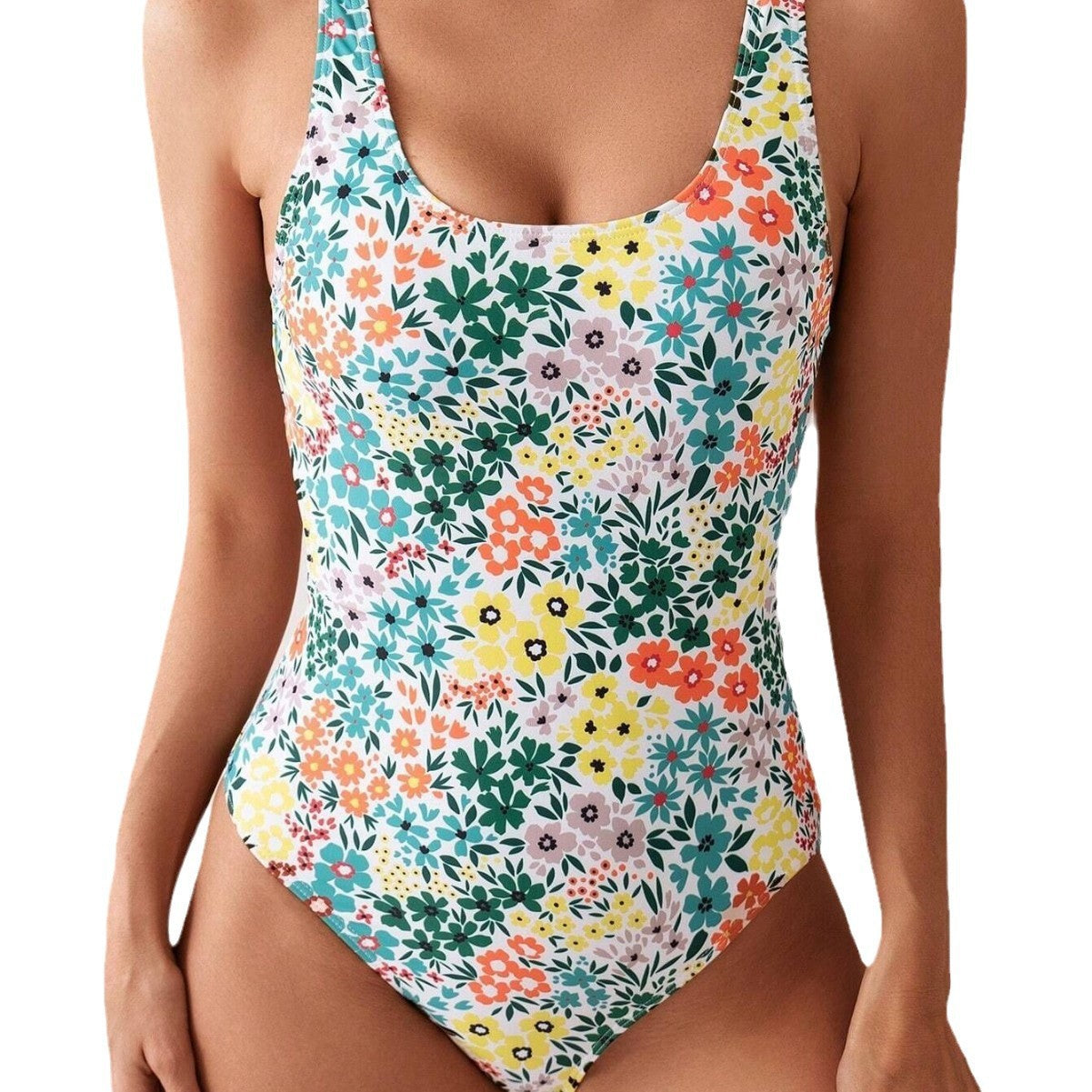 Dame Elegant Floralprint Heldragt Badedragt Stilla