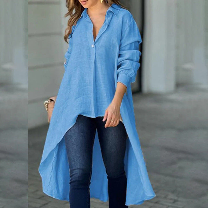 Dame afslappet langærmet bluse Stilla