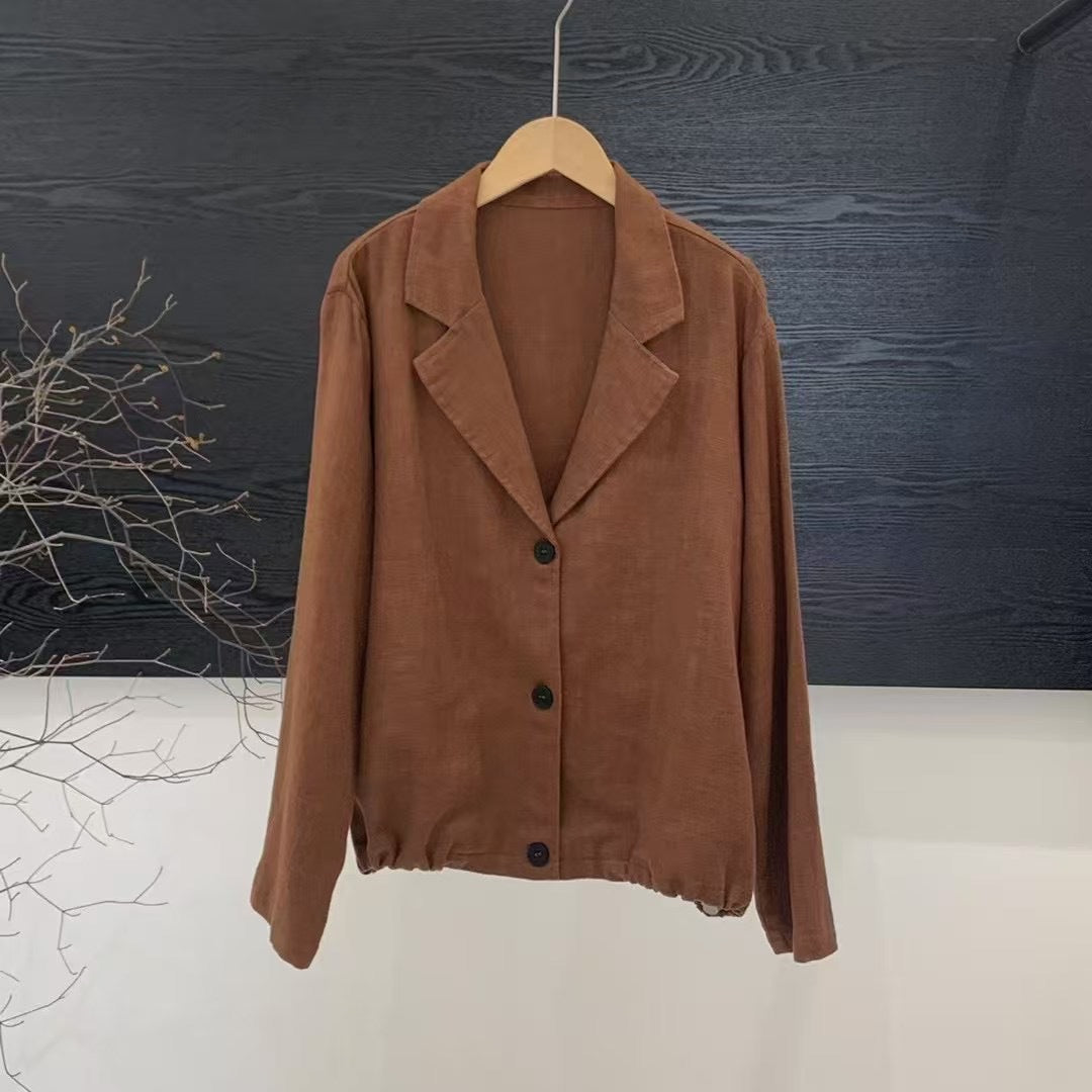 Dame cropped Button-Up Linnedjakke Stilla