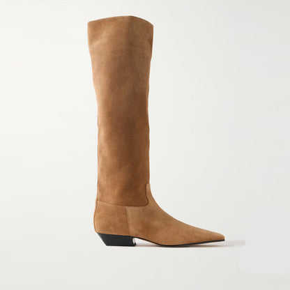 Femme Sleek Spidsfod Lårhøje Stiletto Støvler Stilla