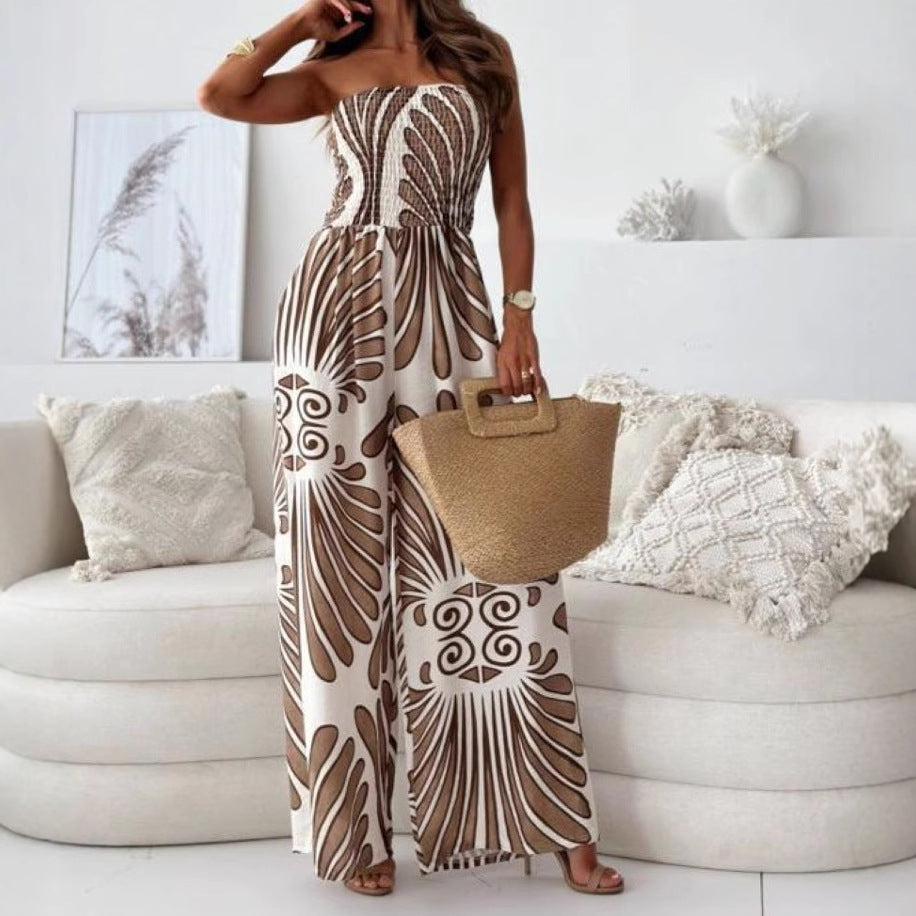 Kvinder Stropløs Bredbenet Jumpsuit Stilla
