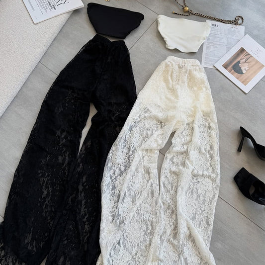 Dame Strandlook Sæt bestående af usædvanlig spidsindpakning og trendy shorts Stilla