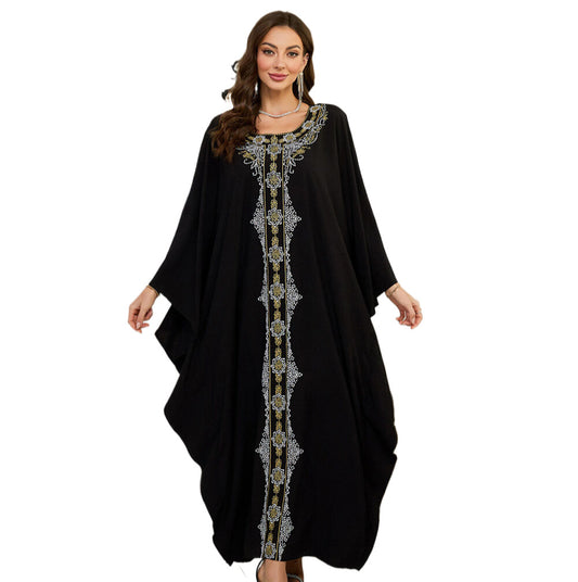 Dame Elegant Kaftan med kunstnerisk broderi Design Stilla
