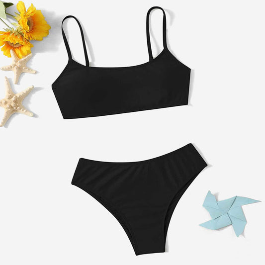 Dame Sporty Bikini-sæt med justerbare stropper og høj bund Stilla