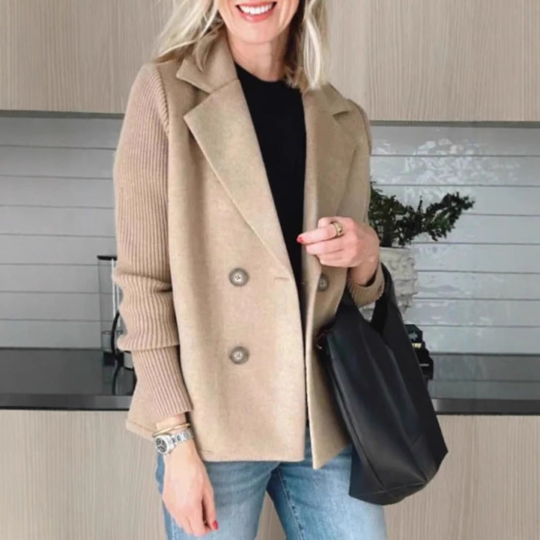 Dame Elegant Blazer med strukturerede ærmer og dobbelt knaplukning Stilla