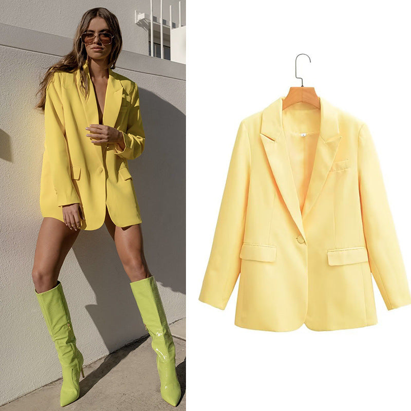 Dame Elegant Blazerjakke i moderne snit og praktisk reverskrave Stilla