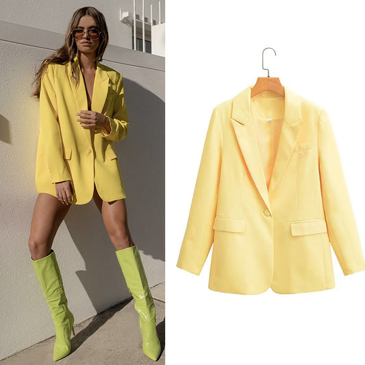 Dame Elegant Blazerjakke i moderne snit og praktisk reverskrave Stilla