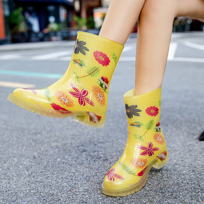 Dame mode gummistøvler med skridsikker profilsål Stilla