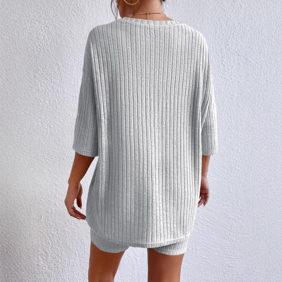 Dame afslappet dobbelt-sæt med ribstruktur Stilla