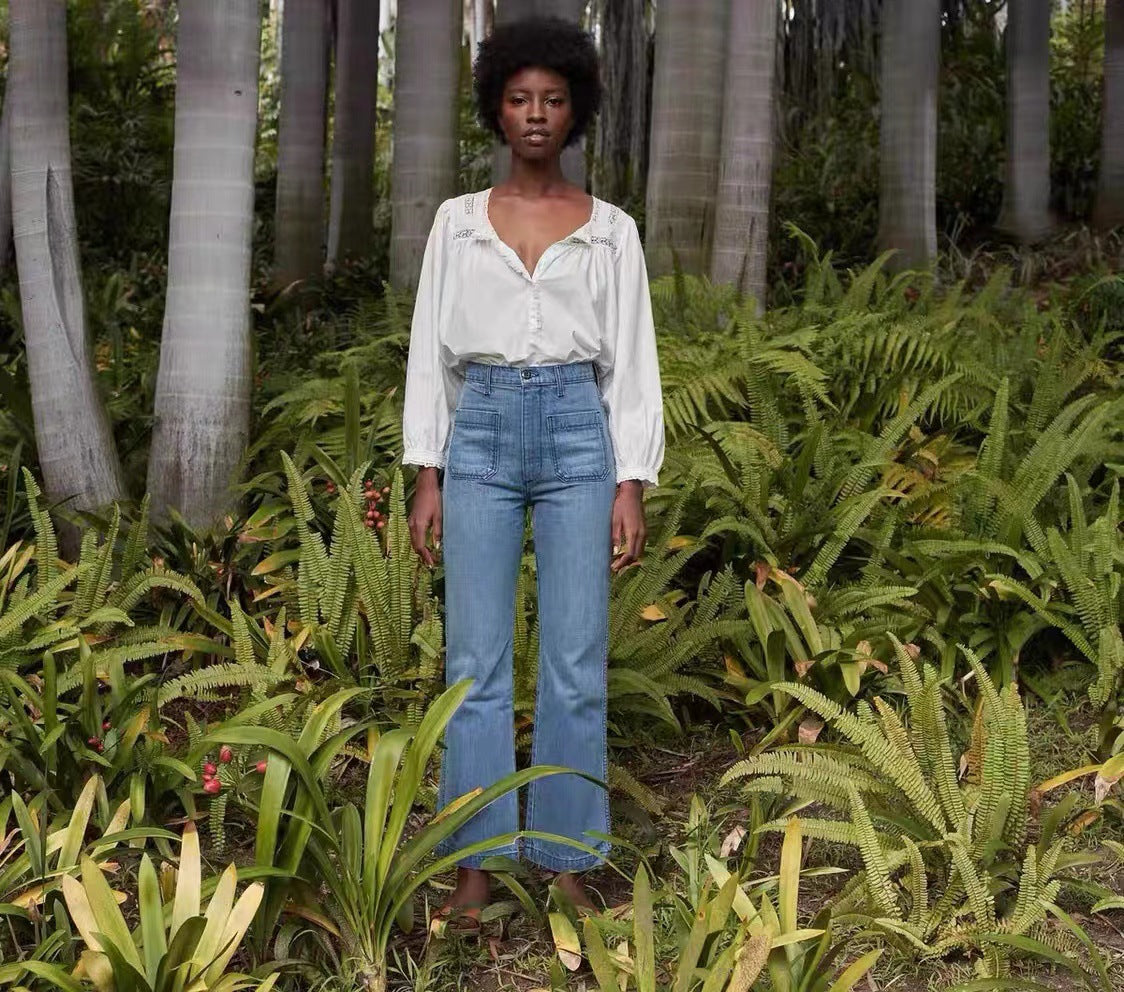 Dame afslappet bluse med romantisk Boho-stil Stilla