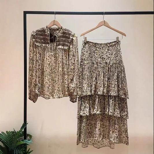 Dame Dyrisk Maxiskørt i afslappet Flæse-design Stilla