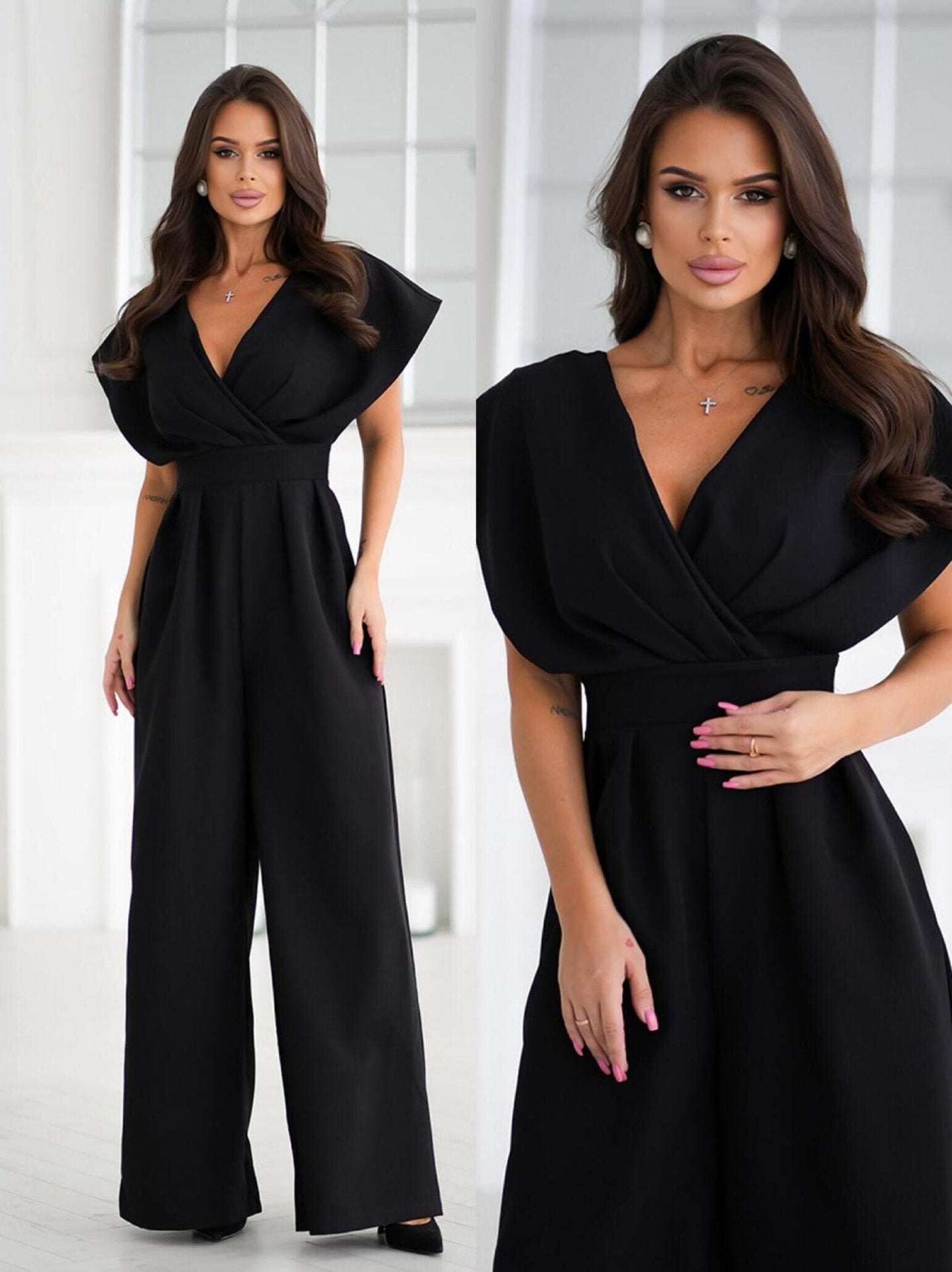 Dame Elegant bred ben bukser jumpsuit Stilla