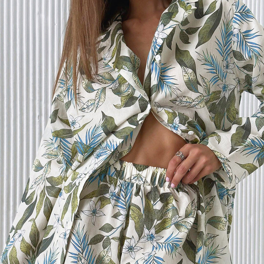 Dame afslappet bluse med blomstermønster og afslappet snit Stilla