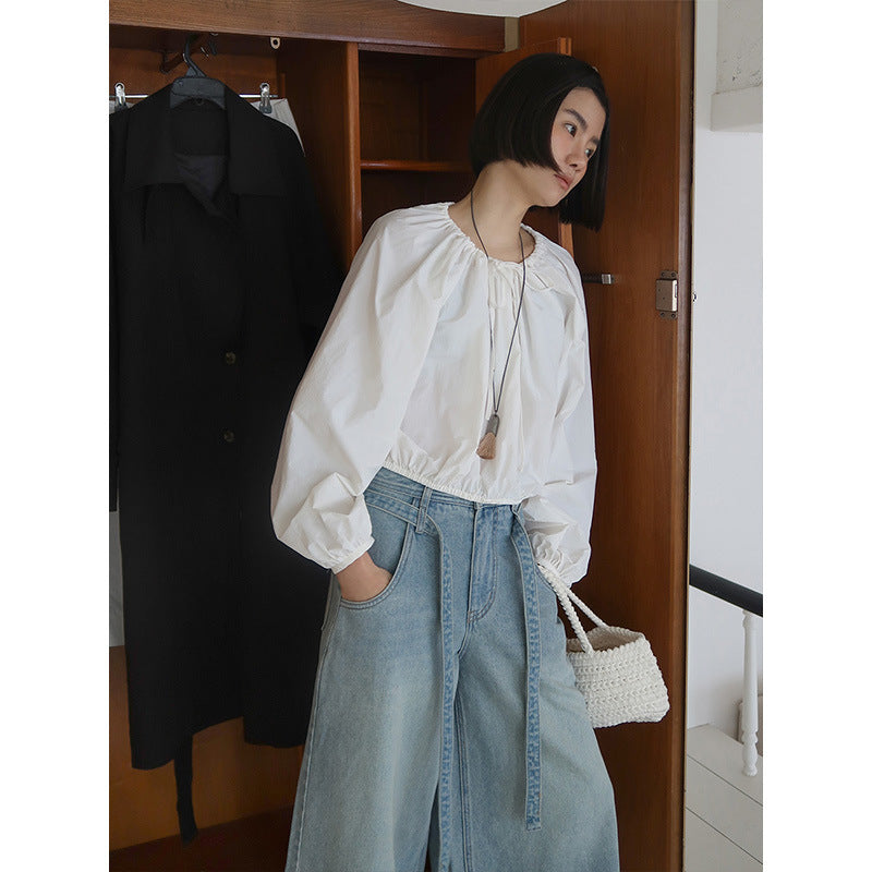 Dame afslappet fritids-skjortejakke med let materiale og elegant ståkrave Stilla