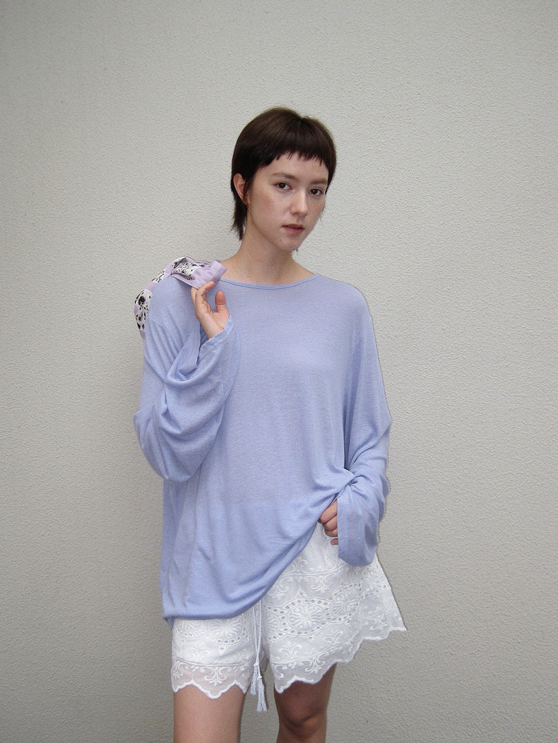 Dame afslappet longsleeve-shirt med høj bærekomfort og mode skære detaljer Stilla