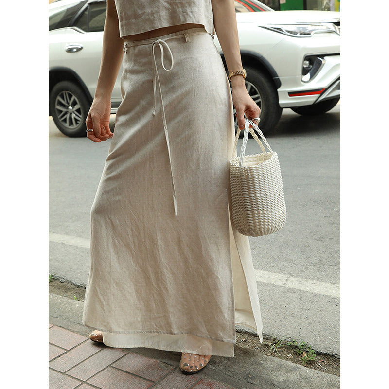 Dame afslappet maxikjole med luftig snit og side slids Stilla