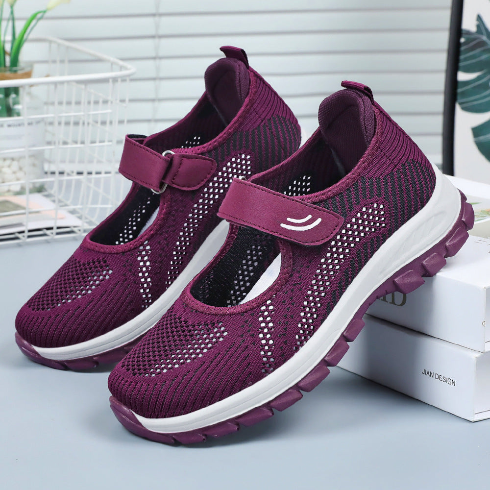 Dame Slip-On Sportssko med åndbart netstruktur og justerbar velcro Stilla