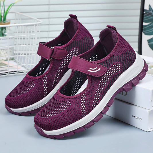 Dame Slip-On Sportssko med åndbart netstruktur og justerbar velcro Stilla