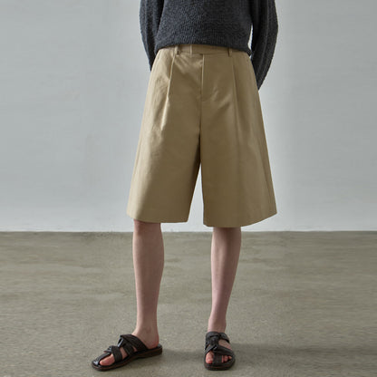 Dame brede bomulds-chino-shorts med elegant snit og praktiske lommer Stilla