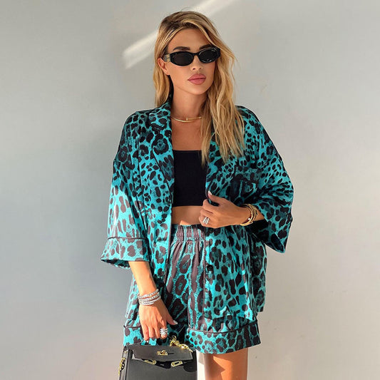 Dame Jumpsuit-sæt med moderne leopardmønster og afslappet design Stilla