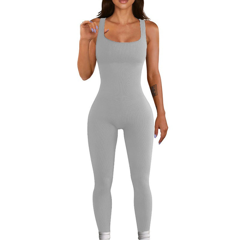 Dame Elastisk Langærmet Heldragt med Ribstruktur og Bred Strop Stilla