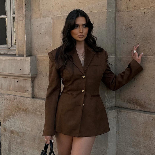 Dame elegante shorts med høj talje og minimalistisk pasform Stilla