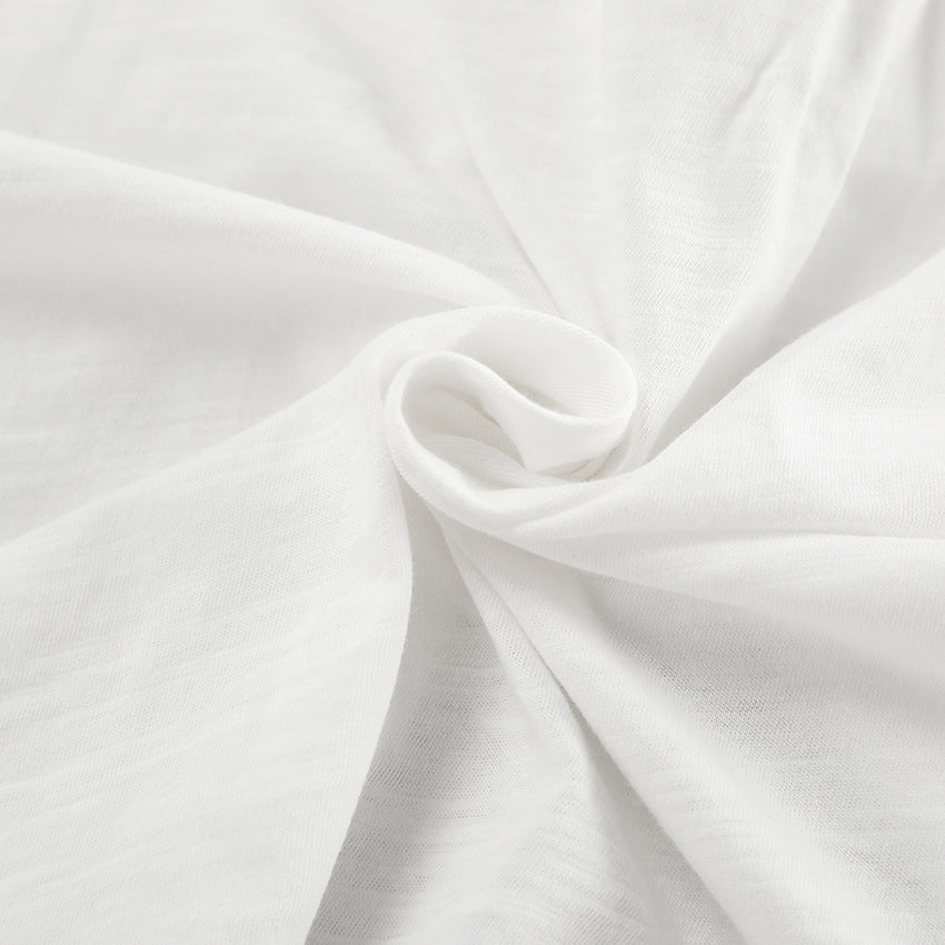 Dame afslappet cropped top med snørring og brede ærmer Stilla