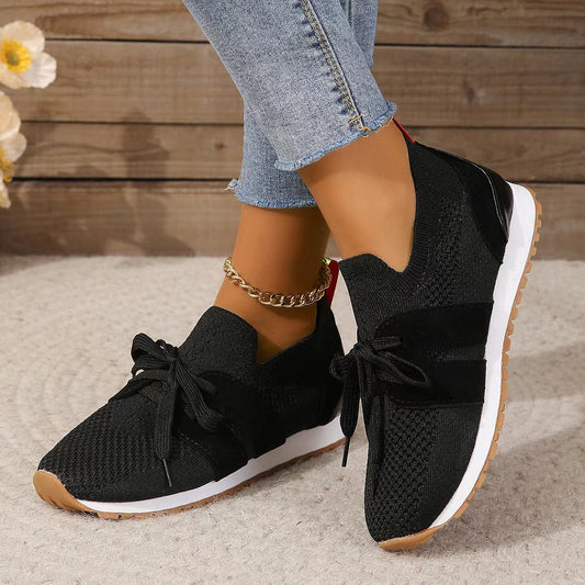 Dame Åndbare Sneakers med elastisk Overdel og fashionable Skoletøj Stilla