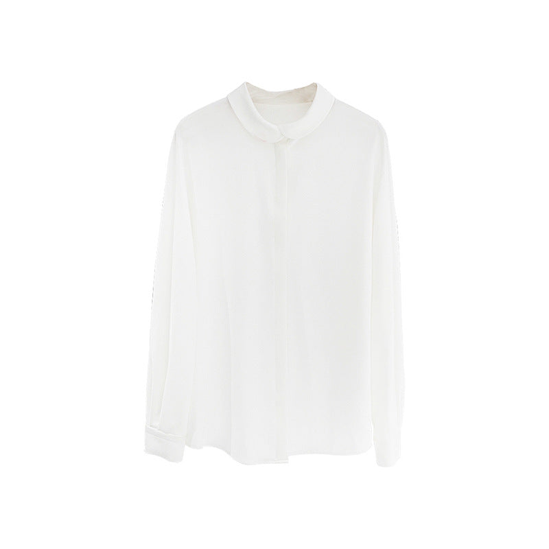 Dame elegant bluse med klassisk bubikræft og fin stofstruktur Stilla