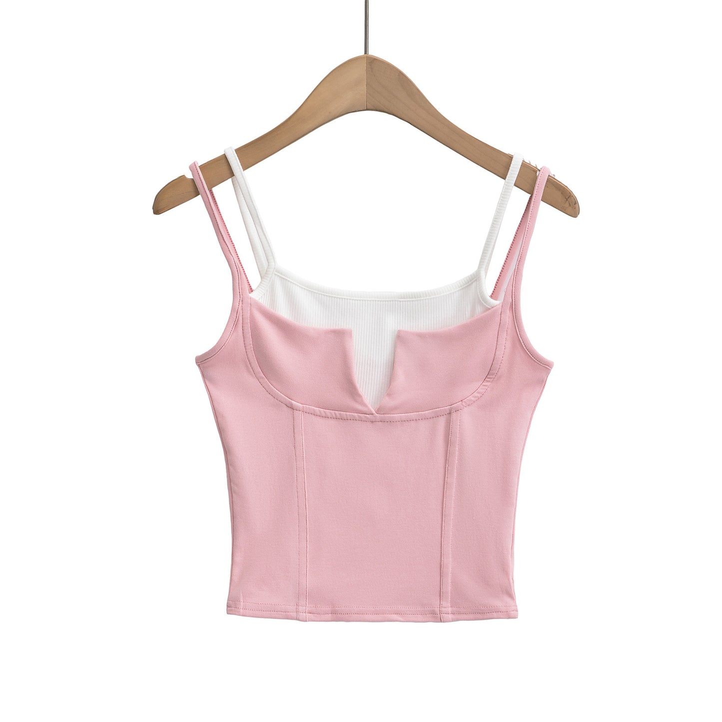 Dame cropped top med dobbelt stropdesign og moderigtigt V-udskæring Stilla