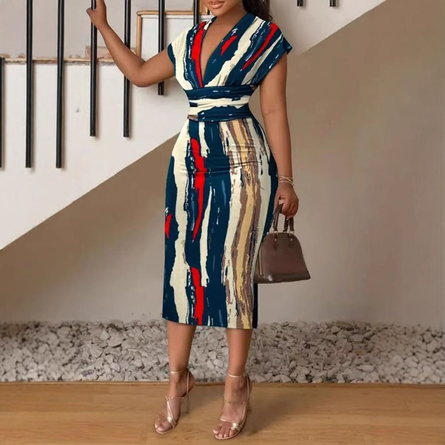 Dame Denim-Patchwork-Midi-Kjole Stilla