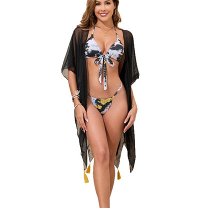 Dame Badetøj Sæt med moderigtig Kimono og trendy Bikini Stilla