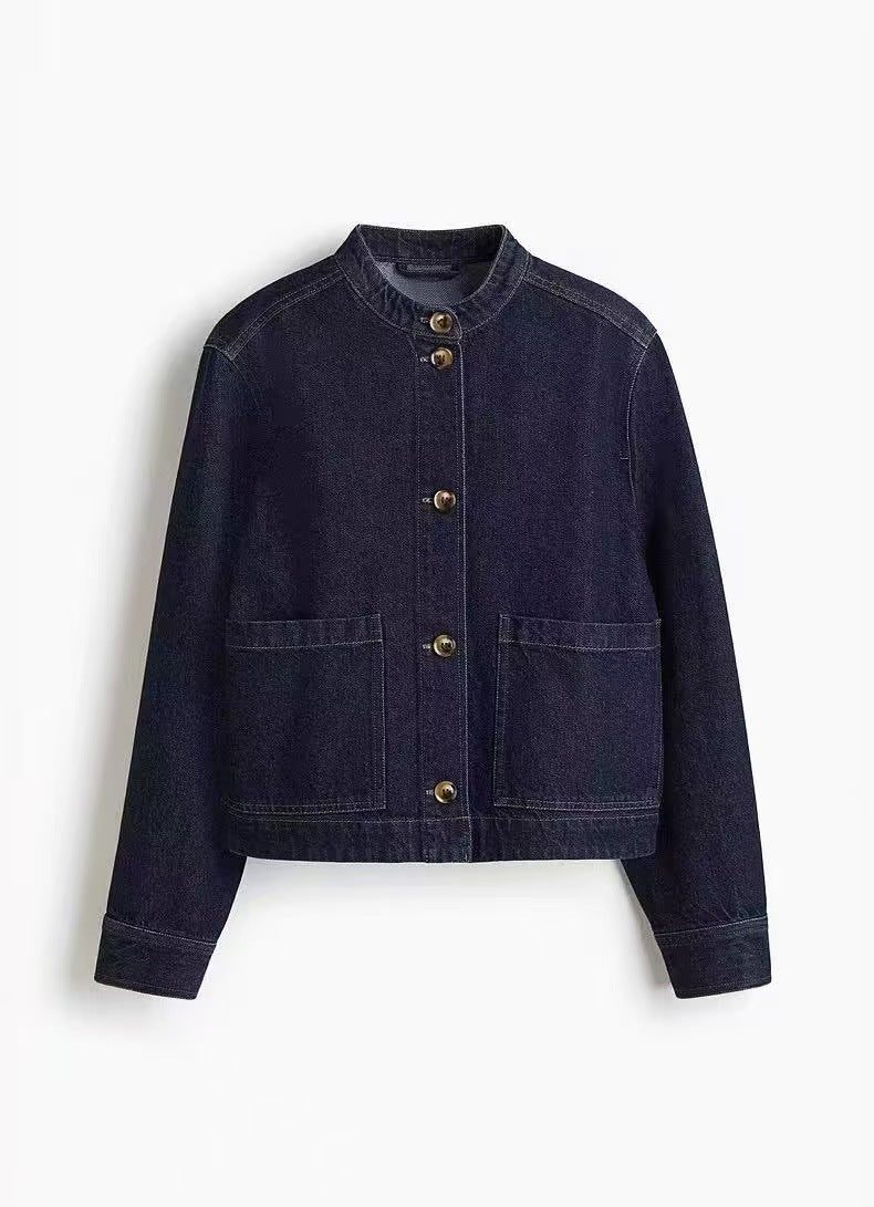 Dame afslappet overgangsjakke med praktiske lommer og elegant krave Stilla