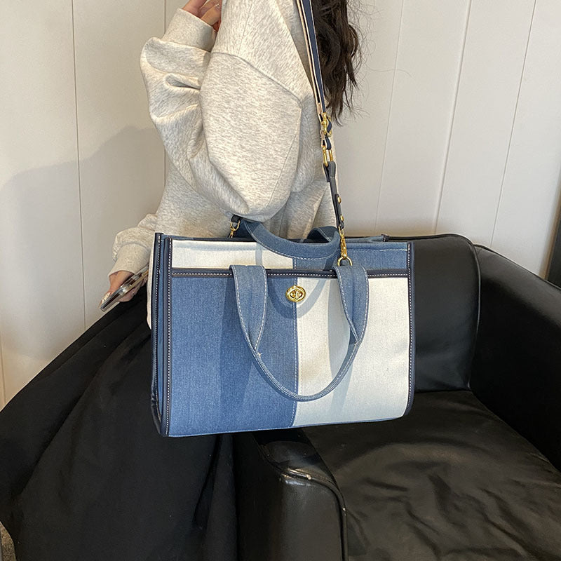 Dame Denim Laptop Tote Stilla