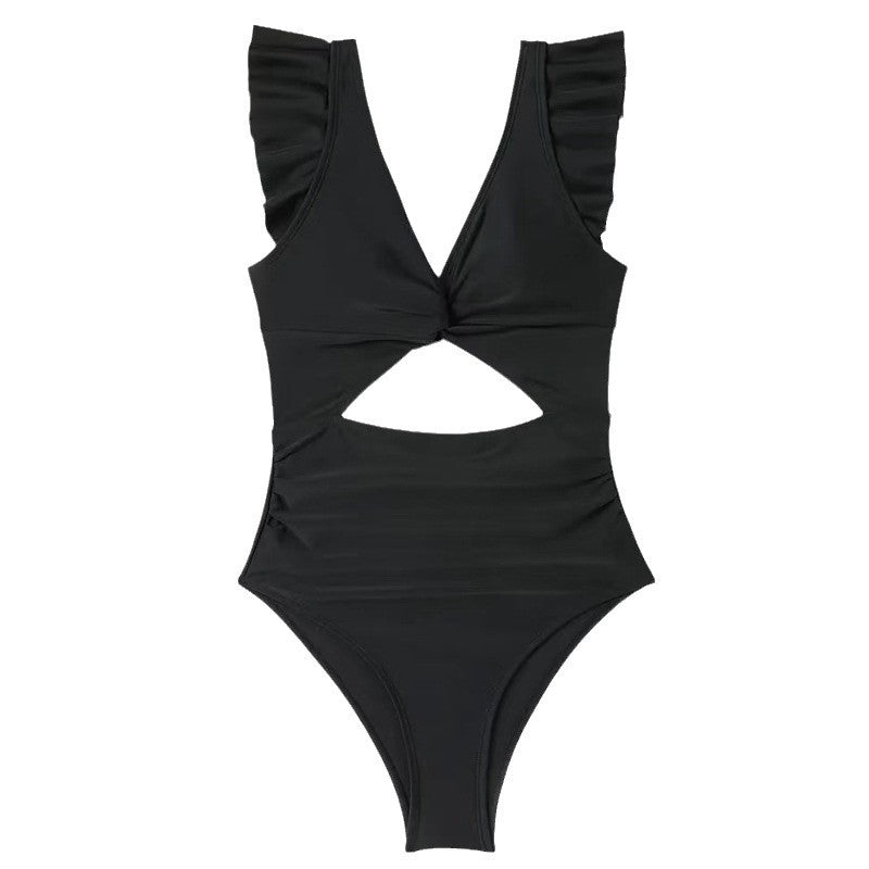 Dame Cut-Out Badedragt med Ruffle-detaljer Stilla
